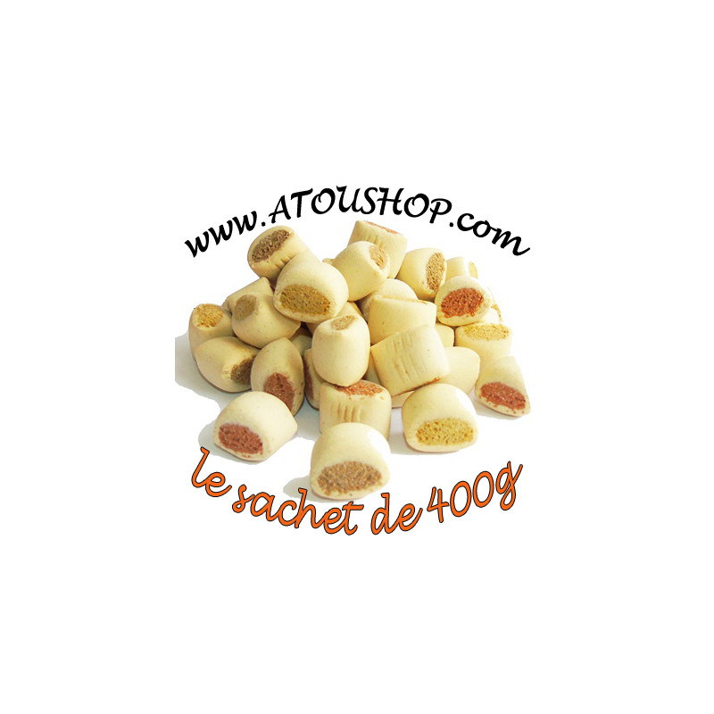 Bouchées Mini MIX au Poisson Volaille Fromage 400g biscuits pour chien