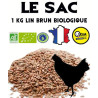 1kg Graines de LIN Brun BIO - GRAINS entiers BIO pour poule pondeuse et tous les animaux de la ferme